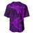 Polynesian Dolphin Valentine Day Baseball Jersey Hibiscus and Tribal Tattoo Purple Style LT03 - Polynesian Pride