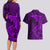 Polynesian Dolphin Valentine Day Couples Matching Long Sleeve Bodycon Dress and Hawaiian Shirt Hibiscus and Tribal Tattoo Purple Style LT03 - Polynesian Pride