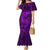 Polynesian Dolphin Valentine Day Family Matching Mermaid Dress and Hawaiian Shirt Hibiscus and Tribal Tattoo Purple Style LT03 Mom's Dress Purple - Polynesian Pride