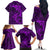 Polynesian Dolphin Valentine Day Family Matching Off Shoulder Long Sleeve Dress and Hawaiian Shirt Hibiscus and Tribal Tattoo Purple Style LT03 - Polynesian Pride