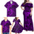 Polynesian Dolphin Valentine Day Family Matching Off Shoulder Maxi Dress and Hawaiian Shirt Hibiscus and Tribal Tattoo Purple Style LT03 - Polynesian Pride