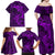 Polynesian Dolphin Valentine Day Family Matching Off Shoulder Maxi Dress and Hawaiian Shirt Hibiscus and Tribal Tattoo Purple Style LT03 - Polynesian Pride