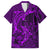 Polynesian Dolphin Valentine Day Family Matching Off Shoulder Maxi Dress and Hawaiian Shirt Hibiscus and Tribal Tattoo Purple Style LT03 Dad's Shirt - Short Sleeve Purple - Polynesian Pride