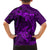 Polynesian Dolphin Valentine Day Family Matching Off Shoulder Short Dress and Hawaiian Shirt Hibiscus and Tribal Tattoo Purple Style LT03 - Polynesian Pride