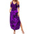 Polynesian Dolphin Valentine Day Family Matching Summer Maxi Dress and Hawaiian Shirt Hibiscus and Tribal Tattoo Purple Style LT03 Mom's Dress Purple - Polynesian Pride