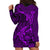 Polynesian Dolphin Valentine Day Hoodie Dress Hibiscus and Tribal Tattoo Purple Style LT03 - Polynesian Pride