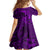 Polynesian Dolphin Valentine Day Kid Short Sleeve Dress Hibiscus and Tribal Tattoo Purple Style LT03 - Polynesian Pride