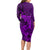 Polynesian Dolphin Valentine Day Long Sleeve Bodycon Dress Hibiscus and Tribal Tattoo Purple Style LT03 - Polynesian Pride