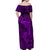 Polynesian Dolphin Valentine Day Off Shoulder Maxi Dress Hibiscus and Tribal Tattoo Purple Style LT03 - Polynesian Pride