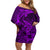 Polynesian Dolphin Valentine Day Off Shoulder Short Dress Hibiscus and Tribal Tattoo Purple Style LT03 Women Purple - Polynesian Pride