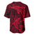 Polynesian Dolphin Valentine Day Baseball Jersey Hibiscus and Tribal Tattoo Red Style LT03 - Polynesian Pride