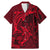 Polynesian Dolphin Valentine Day Family Matching Mermaid Dress and Hawaiian Shirt Hibiscus and Tribal Tattoo Red Style LT03 Dad's Shirt - Short Sleeve Red - Polynesian Pride