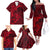 Polynesian Dolphin Valentine Day Family Matching Off Shoulder Long Sleeve Dress and Hawaiian Shirt Hibiscus and Tribal Tattoo Red Style LT03 - Polynesian Pride