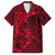 Polynesian Dolphin Valentine Day Family Matching Off Shoulder Long Sleeve Dress and Hawaiian Shirt Hibiscus and Tribal Tattoo Red Style LT03 Dad's Shirt - Short Sleeve Red - Polynesian Pride