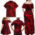 Polynesian Dolphin Valentine Day Family Matching Off Shoulder Maxi Dress and Hawaiian Shirt Hibiscus and Tribal Tattoo Red Style LT03 - Polynesian Pride