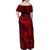 Polynesian Dolphin Valentine Day Family Matching Off Shoulder Maxi Dress and Hawaiian Shirt Hibiscus and Tribal Tattoo Red Style LT03 - Polynesian Pride