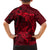 Polynesian Dolphin Valentine Day Family Matching Short Sleeve Bodycon Dress and Hawaiian Shirt Hibiscus and Tribal Tattoo Red Style LT03 - Polynesian Pride