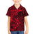 Polynesian Dolphin Valentine Day Family Matching Short Sleeve Bodycon Dress and Hawaiian Shirt Hibiscus and Tribal Tattoo Red Style LT03 Son's Shirt Red - Polynesian Pride