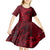 Polynesian Dolphin Valentine Day Kid Short Sleeve Dress Hibiscus and Tribal Tattoo Red Style LT03 - Polynesian Pride