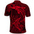 Polynesian Dolphin Valentine Day Polo Shirt Hibiscus and Tribal Tattoo Red Style LT03 - Polynesian Pride