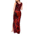 Polynesian Dolphin Valentine Day Tank Maxi Dress Hibiscus and Tribal Tattoo Red Style LT03 - Polynesian Pride