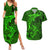 Polynesian Dolphin Valentine Day Couples Matching Summer Maxi Dress and Hawaiian Shirt Hibiscus and Tribal Tattoo Green Style LT03 Green - Polynesian Pride