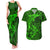 Polynesian Dolphin Valentine Day Couples Matching Tank Maxi Dress and Hawaiian Shirt Hibiscus and Tribal Tattoo Green Style LT03 Green - Polynesian Pride