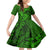 Polynesian Dolphin Valentine Day Family Matching Long Sleeve Bodycon Dress and Hawaiian Shirt Hibiscus and Tribal Tattoo Green Style LT03 Daughter's Dress Green - Polynesian Pride