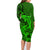 Polynesian Dolphin Valentine Day Family Matching Long Sleeve Bodycon Dress and Hawaiian Shirt Hibiscus and Tribal Tattoo Green Style LT03 - Polynesian Pride