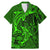 Polynesian Dolphin Valentine Day Family Matching Mermaid Dress and Hawaiian Shirt Hibiscus and Tribal Tattoo Green Style LT03 Dad's Shirt - Short Sleeve Green - Polynesian Pride