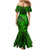 Polynesian Dolphin Valentine Day Family Matching Mermaid Dress and Hawaiian Shirt Hibiscus and Tribal Tattoo Green Style LT03 - Polynesian Pride