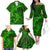 Polynesian Dolphin Valentine Day Family Matching Off Shoulder Long Sleeve Dress and Hawaiian Shirt Hibiscus and Tribal Tattoo Green Style LT03 - Polynesian Pride