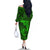 Polynesian Dolphin Valentine Day Family Matching Off Shoulder Long Sleeve Dress and Hawaiian Shirt Hibiscus and Tribal Tattoo Green Style LT03 - Polynesian Pride