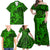 Polynesian Dolphin Valentine Day Family Matching Off Shoulder Maxi Dress and Hawaiian Shirt Hibiscus and Tribal Tattoo Green Style LT03 - Polynesian Pride