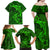 Polynesian Dolphin Valentine Day Family Matching Off Shoulder Maxi Dress and Hawaiian Shirt Hibiscus and Tribal Tattoo Green Style LT03 - Polynesian Pride