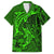 Polynesian Dolphin Valentine Day Family Matching Off Shoulder Short Dress and Hawaiian Shirt Hibiscus and Tribal Tattoo Green Style LT03 Dad's Shirt - Short Sleeve Green - Polynesian Pride