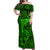 Polynesian Dolphin Valentine Day Off Shoulder Maxi Dress Hibiscus and Tribal Tattoo Green Style LT03 Women Green - Polynesian Pride