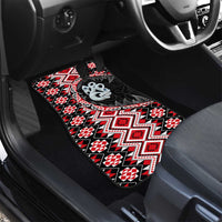 Red Taniko Motif Aotearoa Manaia and Silver Fern Car Mats LT03 - Polynesian Pride