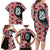 Red Taniko Motif Aotearoa Manaia and Silver Fern Family Matching Long Sleeve Bodycon Dress and Hawaiian Shirt