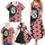 Red Taniko Motif Aotearoa Manaia and Silver Fern Family Matching Summer Maxi Dress and Hawaiian Shirt