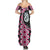 Pink Taniko Motif Aotearoa Manaia and Silver Fern Family Matching Summer Maxi Dress and Hawaiian Shirt