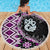 Purple Taniko Motif Aotearoa Manaia and Silver Fern Beach Blanket