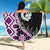 Purple Taniko Motif Aotearoa Manaia and Silver Fern Beach Blanket