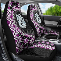Purple Taniko Motif Aotearoa Manaia and Silver Fern Car Seat Cover LT03 - Polynesian Pride