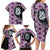 Purple Taniko Motif Aotearoa Manaia and Silver Fern Family Matching Long Sleeve Bodycon Dress and Hawaiian Shirt