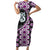 Purple Taniko Motif Aotearoa Manaia and Silver Fern Family Matching Short Sleeve Bodycon Dress and Hawaiian Shirt