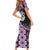 Purple Taniko Motif Aotearoa Manaia and Silver Fern Family Matching Short Sleeve Bodycon Dress and Hawaiian Shirt