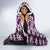 Purple Taniko Motif Aotearoa Manaia and Silver Fern Hooded Blanket