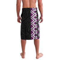 Purple Taniko Motif Aotearoa Manaia and Silver Fern Lavalava LT03 - Polynesian Pride