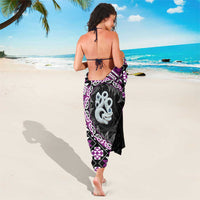 Purple Taniko Motif Aotearoa Manaia and Silver Fern Sarong LT03 - Polynesian Pride